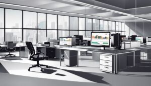 Financiële documenten worden efficiënt verwerkt in een moderne kantooromgeving.