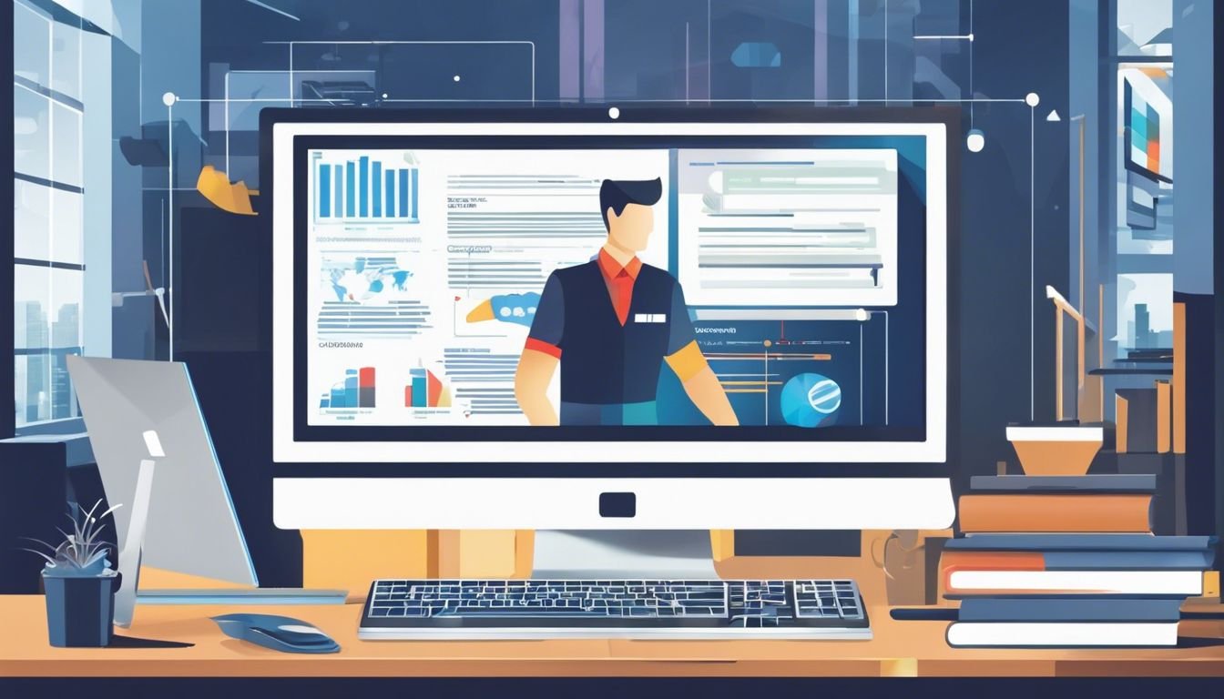 Een IT-professional werkt aan het bijwerken van beveiligingssoftware op een computer.