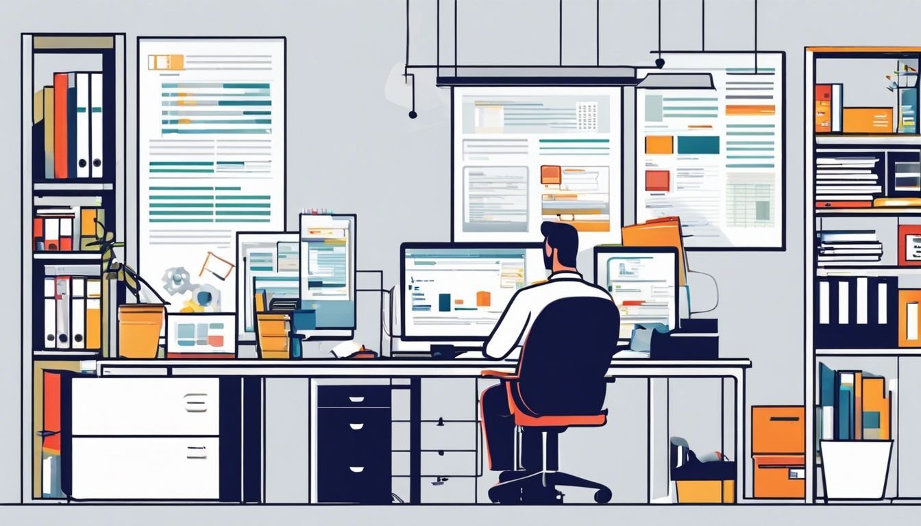 Een productieve AFAS-accountant werkt effici&euml;nt in een moderne kantooromgeving.