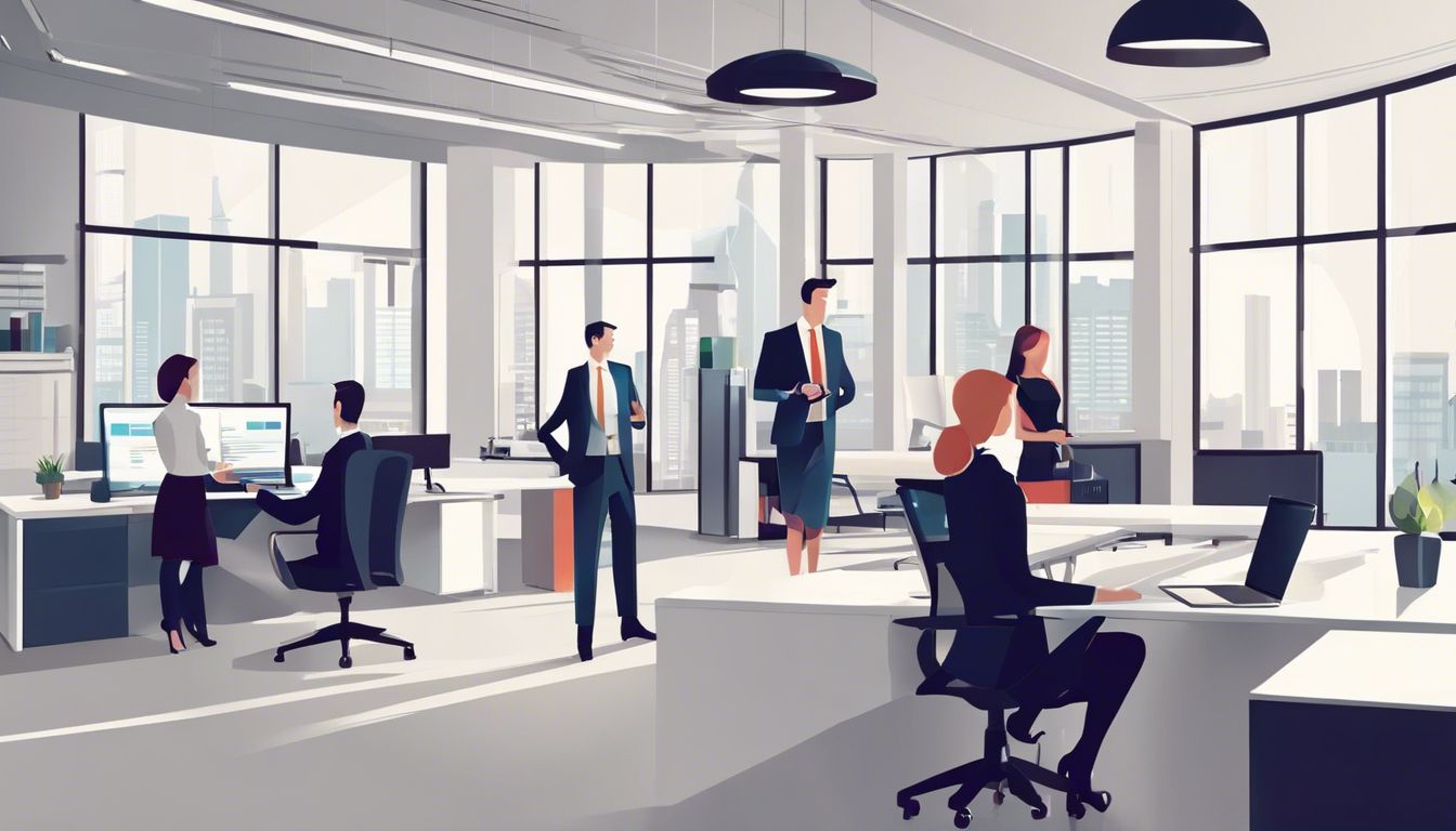 Een zakeneigenaar en een 123Boekhouden adviseur bespreken financi&euml;le strategie&euml;n in een modern kantoor.
