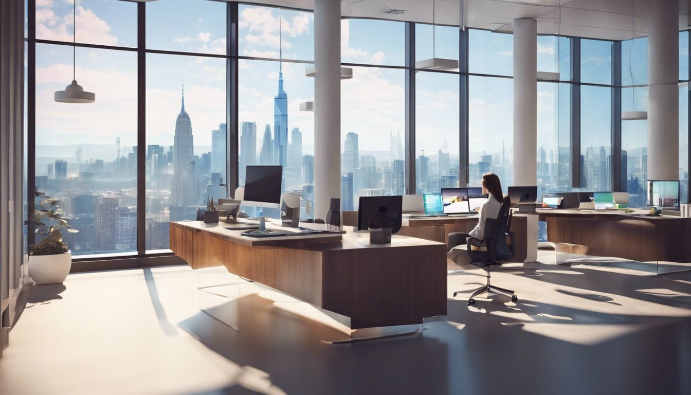 Professionele vrouwen werken efficiënt in een moderne kantooromgeving. Professionele vrouwen werken efficiënt in een moderne kantooromgeving.