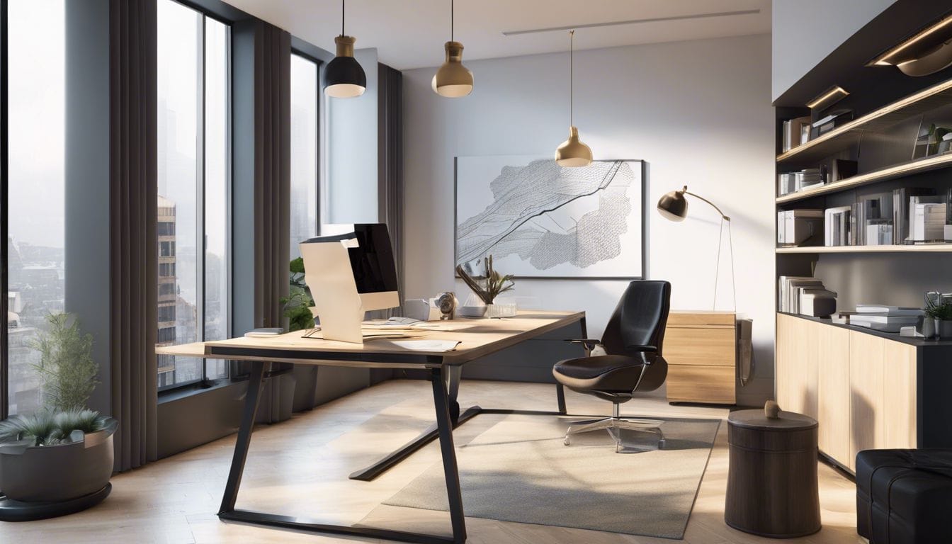 Gebruiker werkt efficiënt met Elsevier's boekhoudsoftware in modern kantoor.