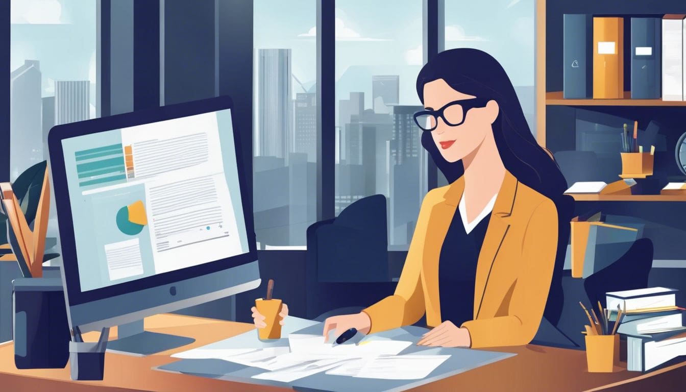 Een zakenvrouw richt een nieuwe administratie in SnelStart op. Een zakenvrouw richt een nieuwe administratie in SnelStart op.