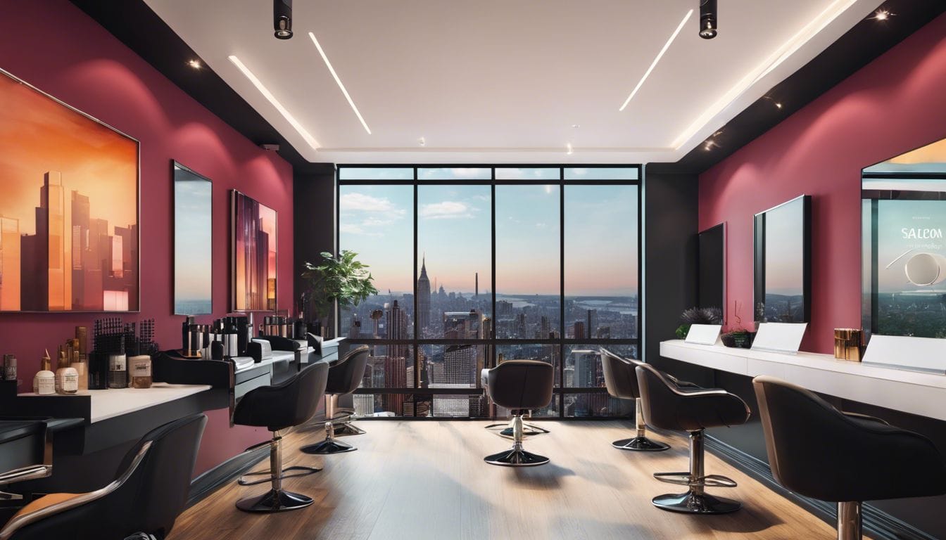 Een modern boekhoudprogramma voor kappers in een stijlvolle salonomgeving.