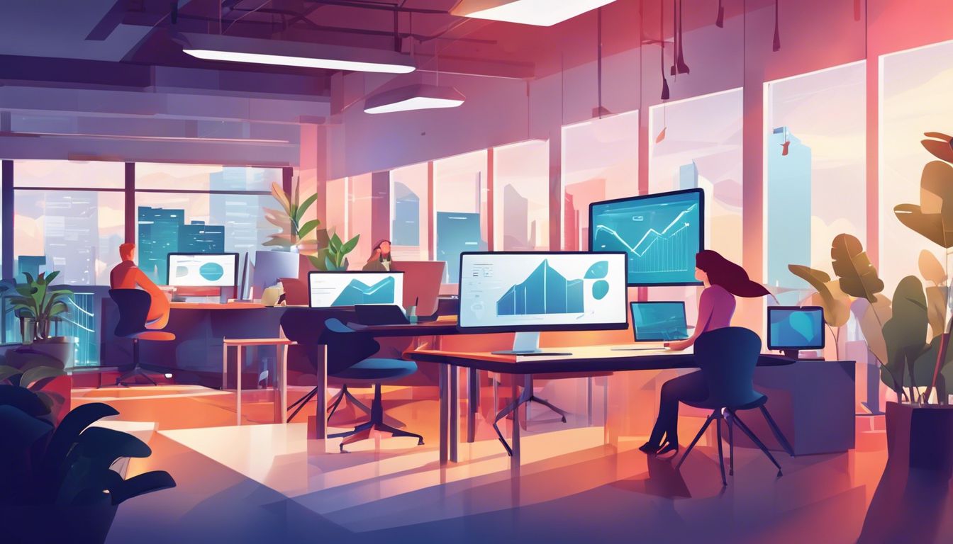 Een moderne kantooromgeving met diverse medewerkers gericht op productiviteit en samenwerking.