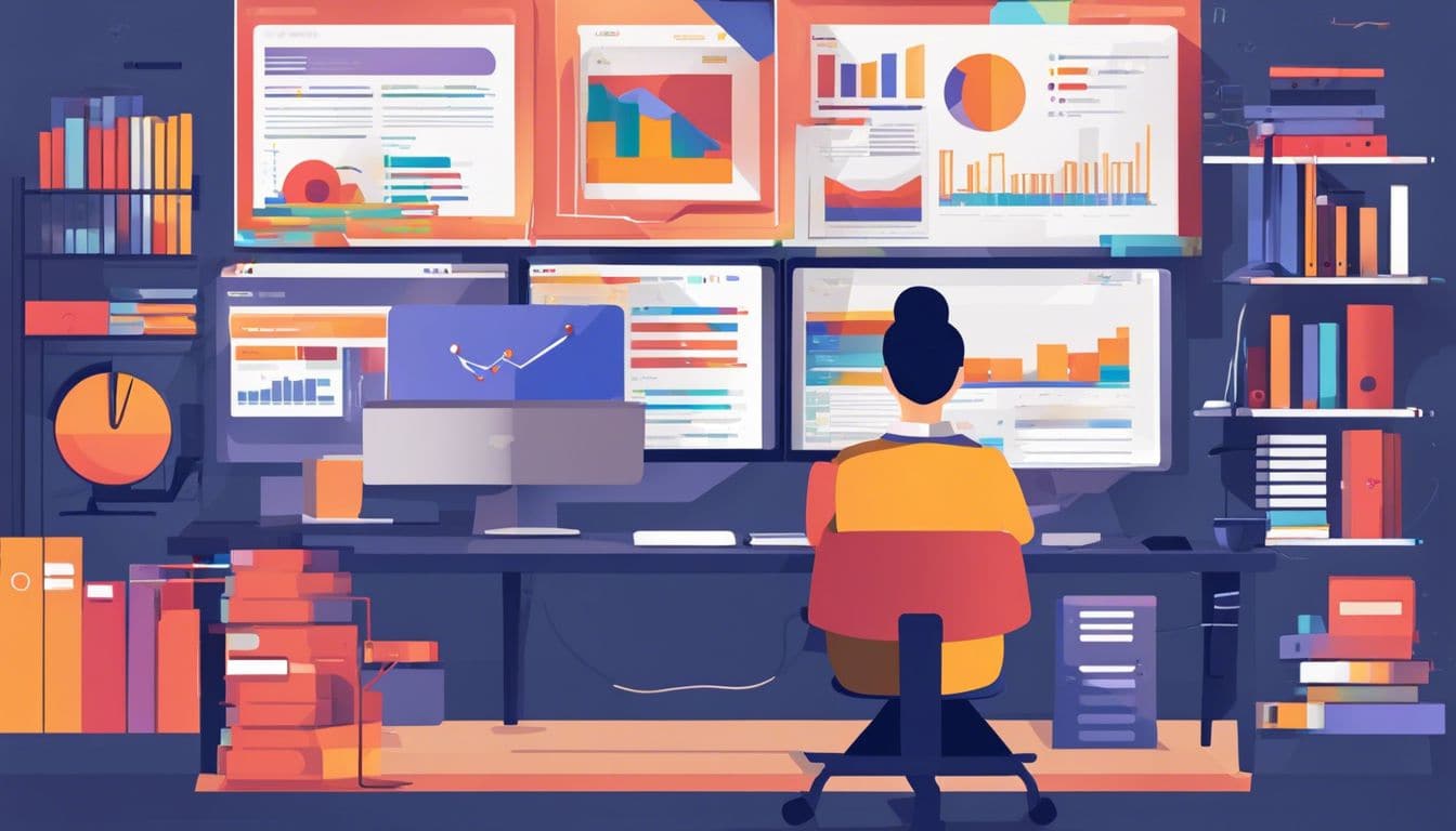 Een persoon organiseert digitale bestanden op een computer voor YouTube beheer.