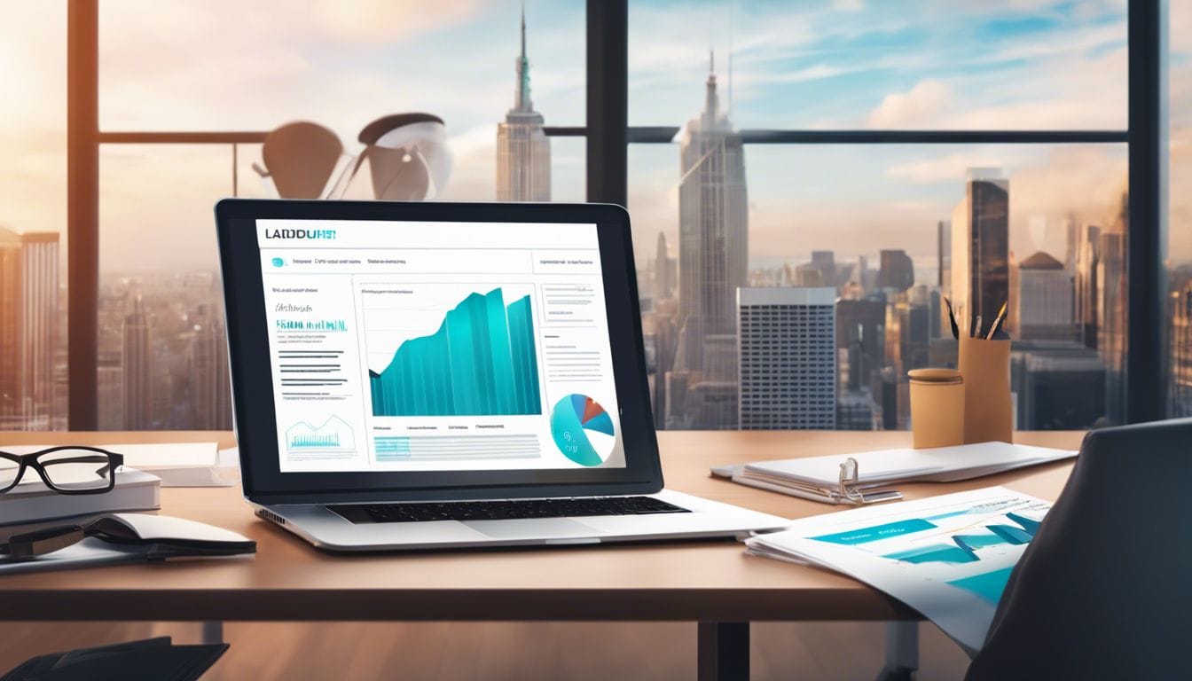 Een strakke, moderne interface van een gezondheidssoftware met juridische documenten.